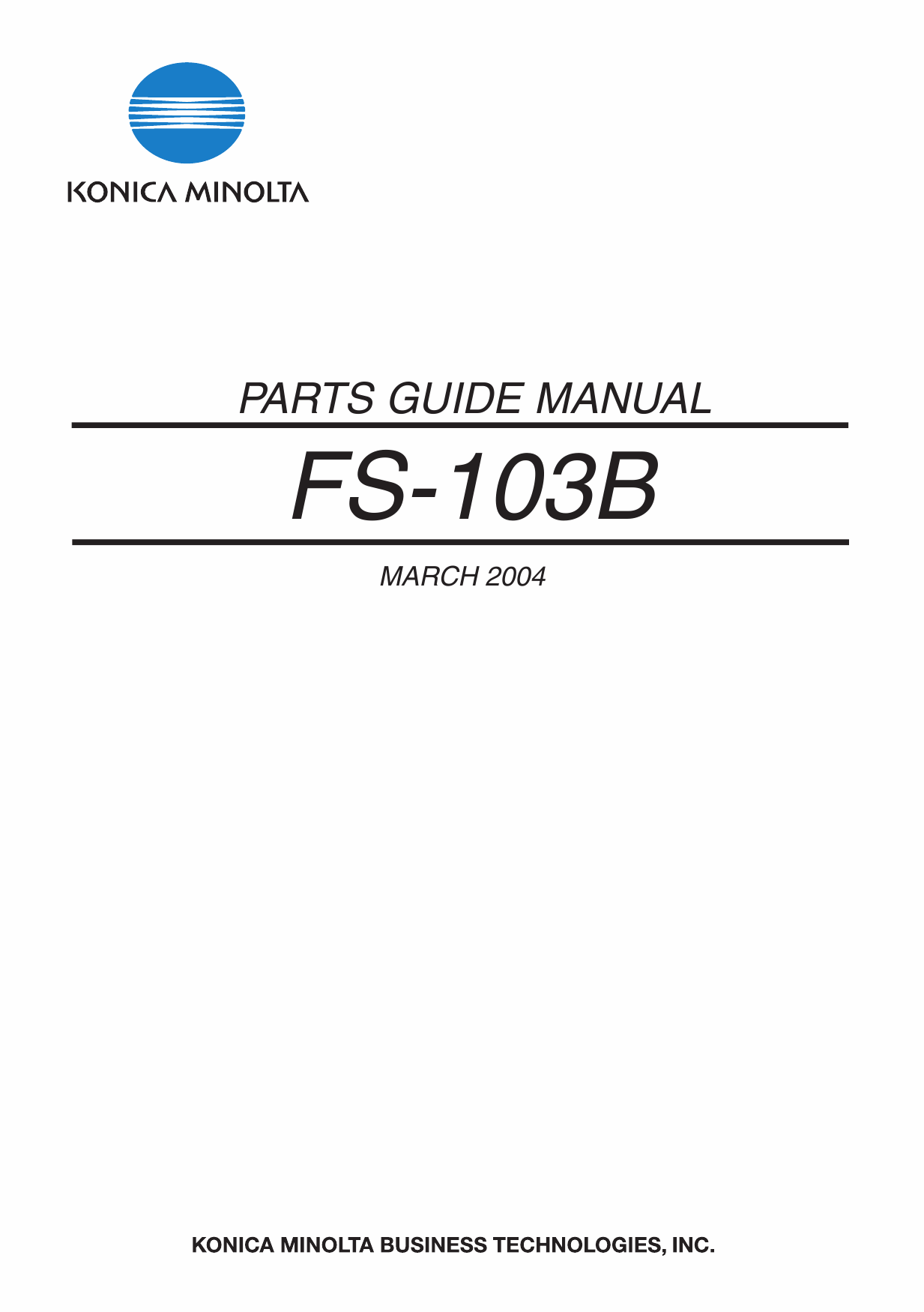 Konica-Minolta Options FS-103B Parts Manual-1